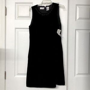 Liz Claiborne Easy Elegance Black Velvet Dress Beaded Party Sz 12 NWT